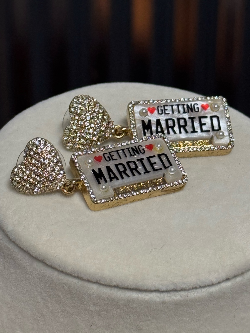 BaubleBar Getting Married -Happily Ever After License Plate Earrings